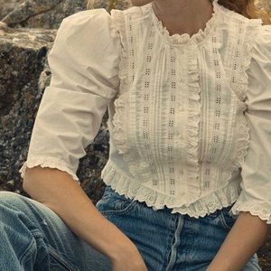 White Amadine Doen Top